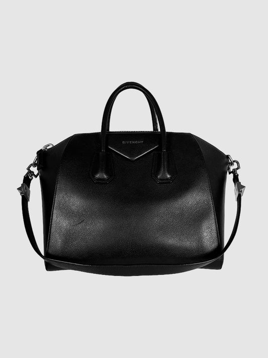 Givenchy Black Leather Antigona Handle Bag Consignment Secondhand Designer Luxury Resale Toronto Trendy