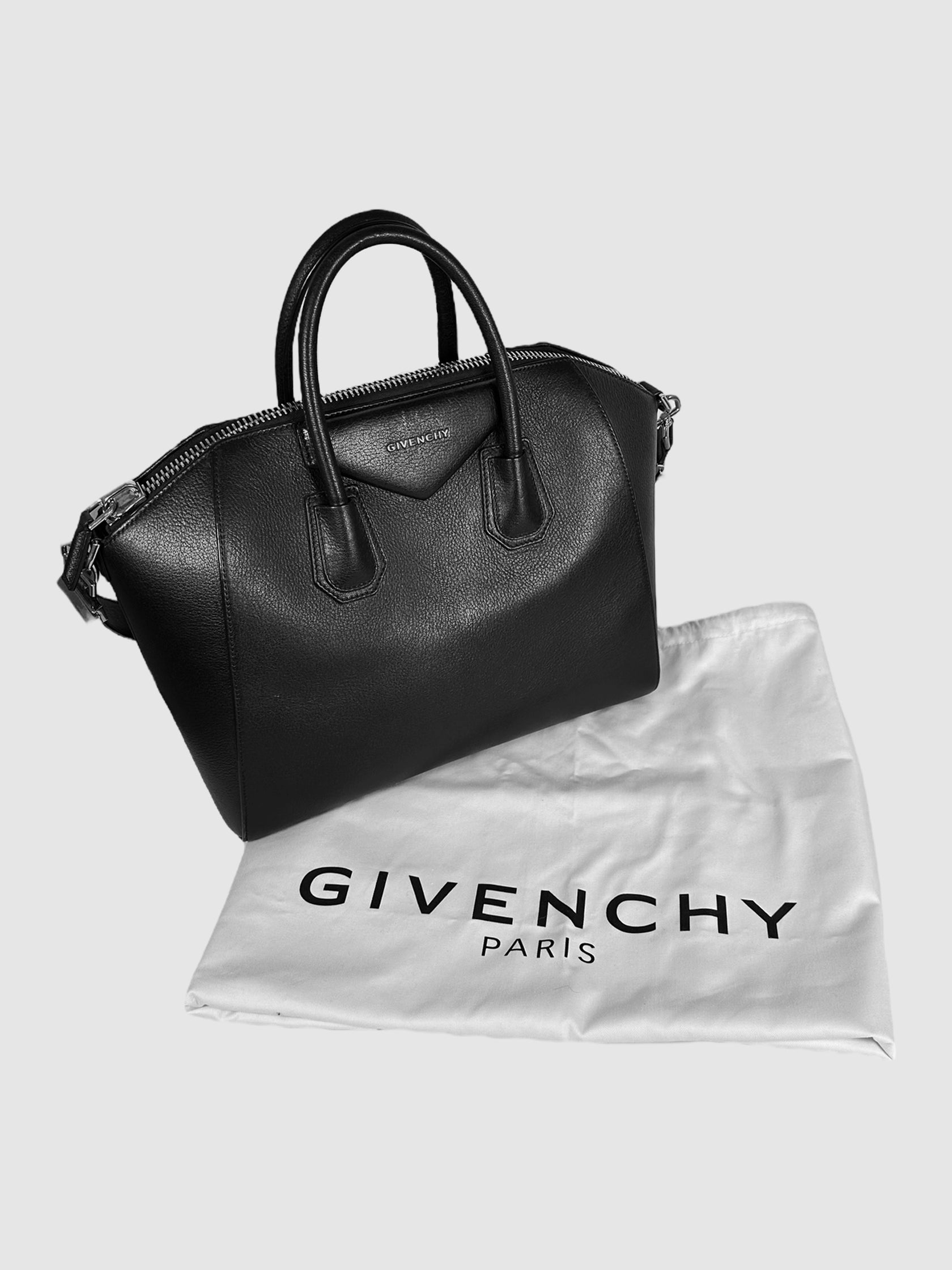 Givenchy Black Leather Antigona Handle Bag Consignment Secondhand Designer Luxury Resale Toronto Trendy