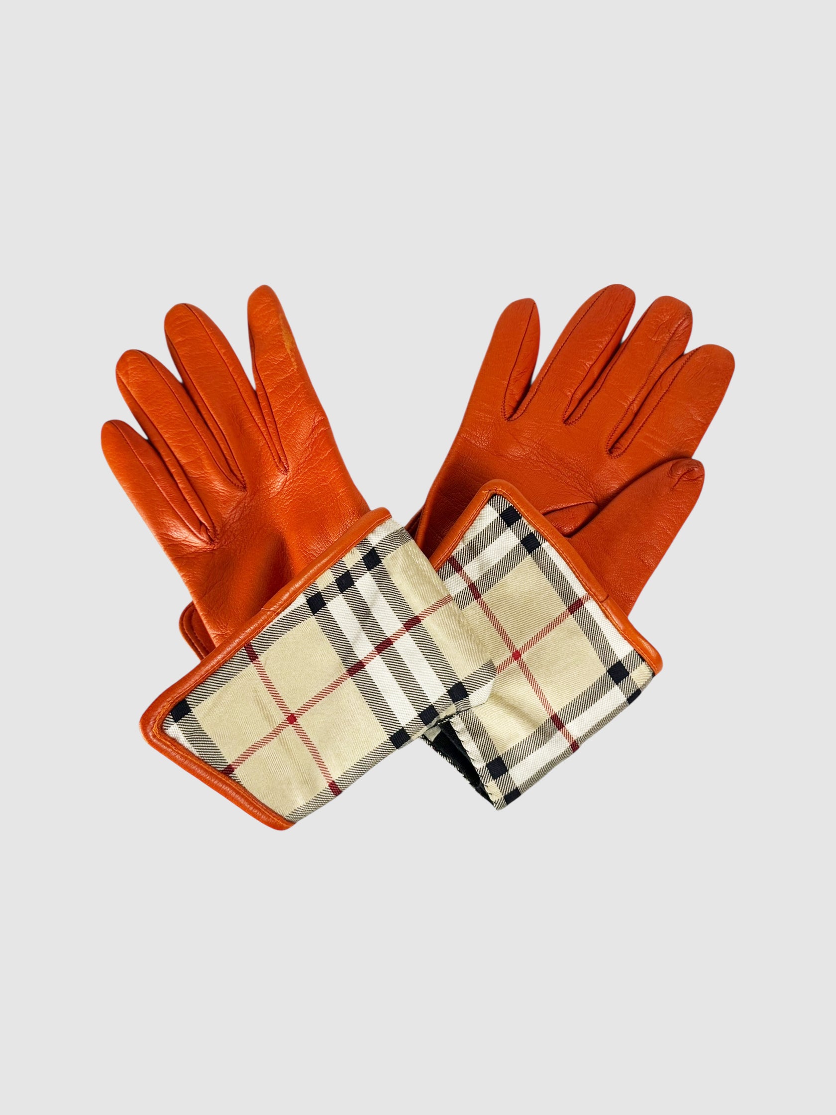 Nova Check Leather Gloves