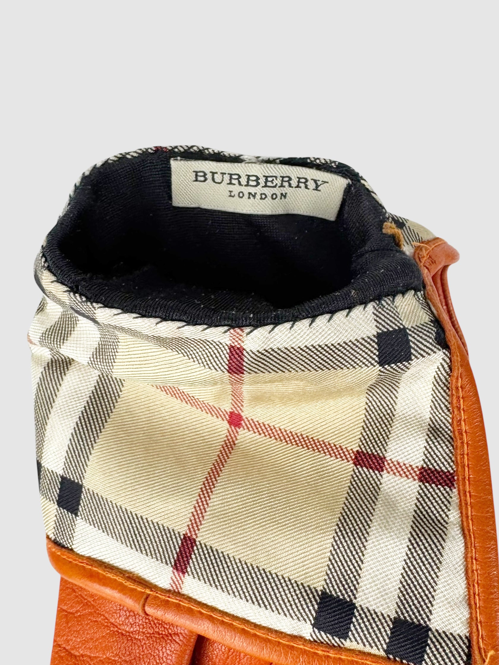 Nova Check Leather Gloves