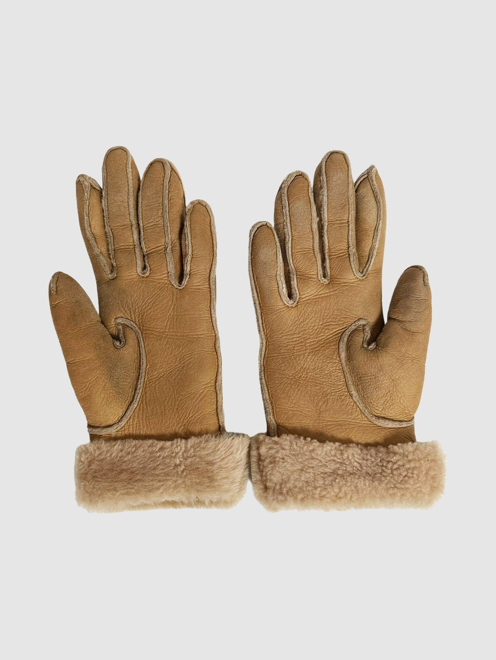 Quilted Leather Gloves - Size S