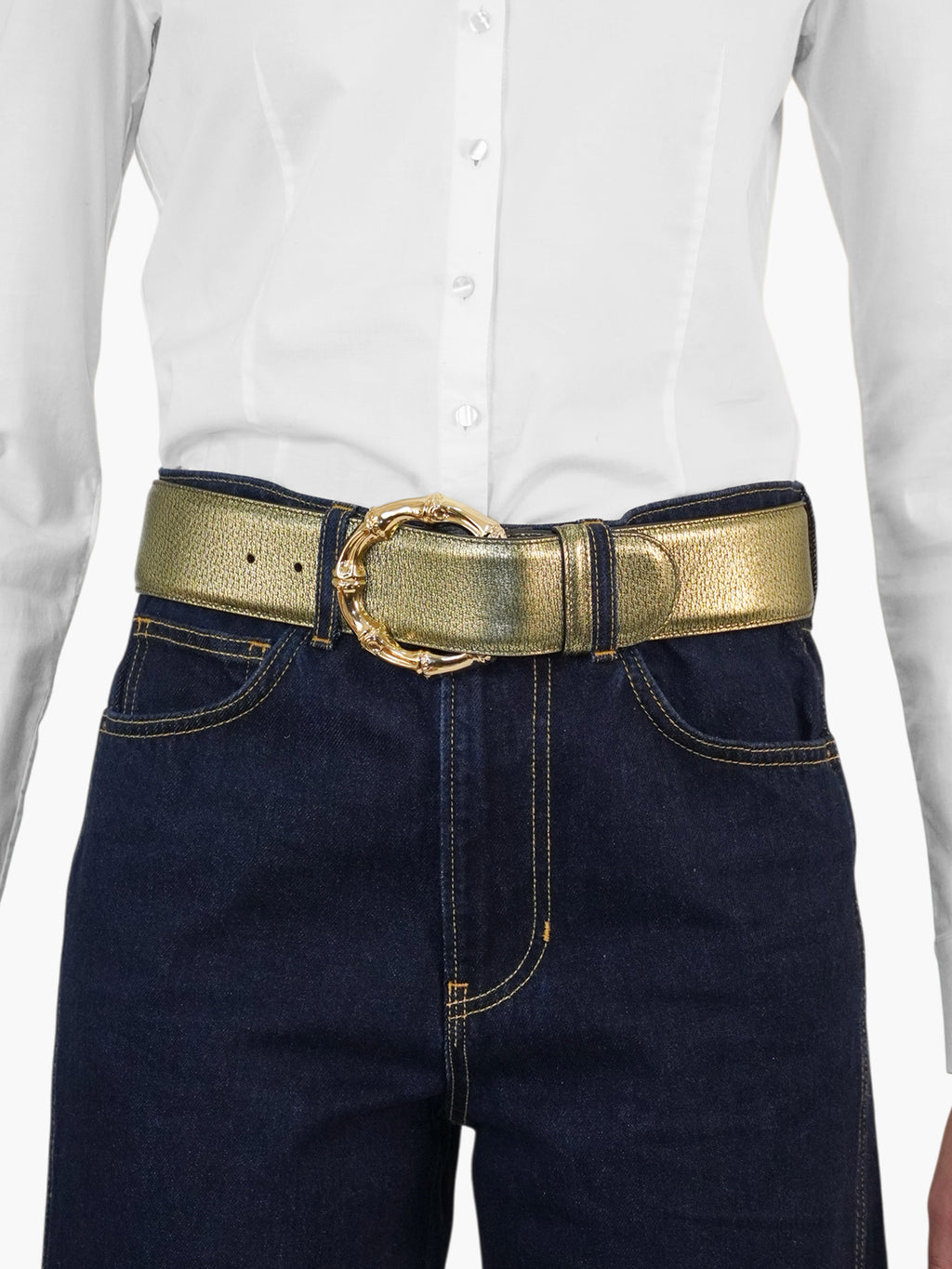 Metallic Leather Belt