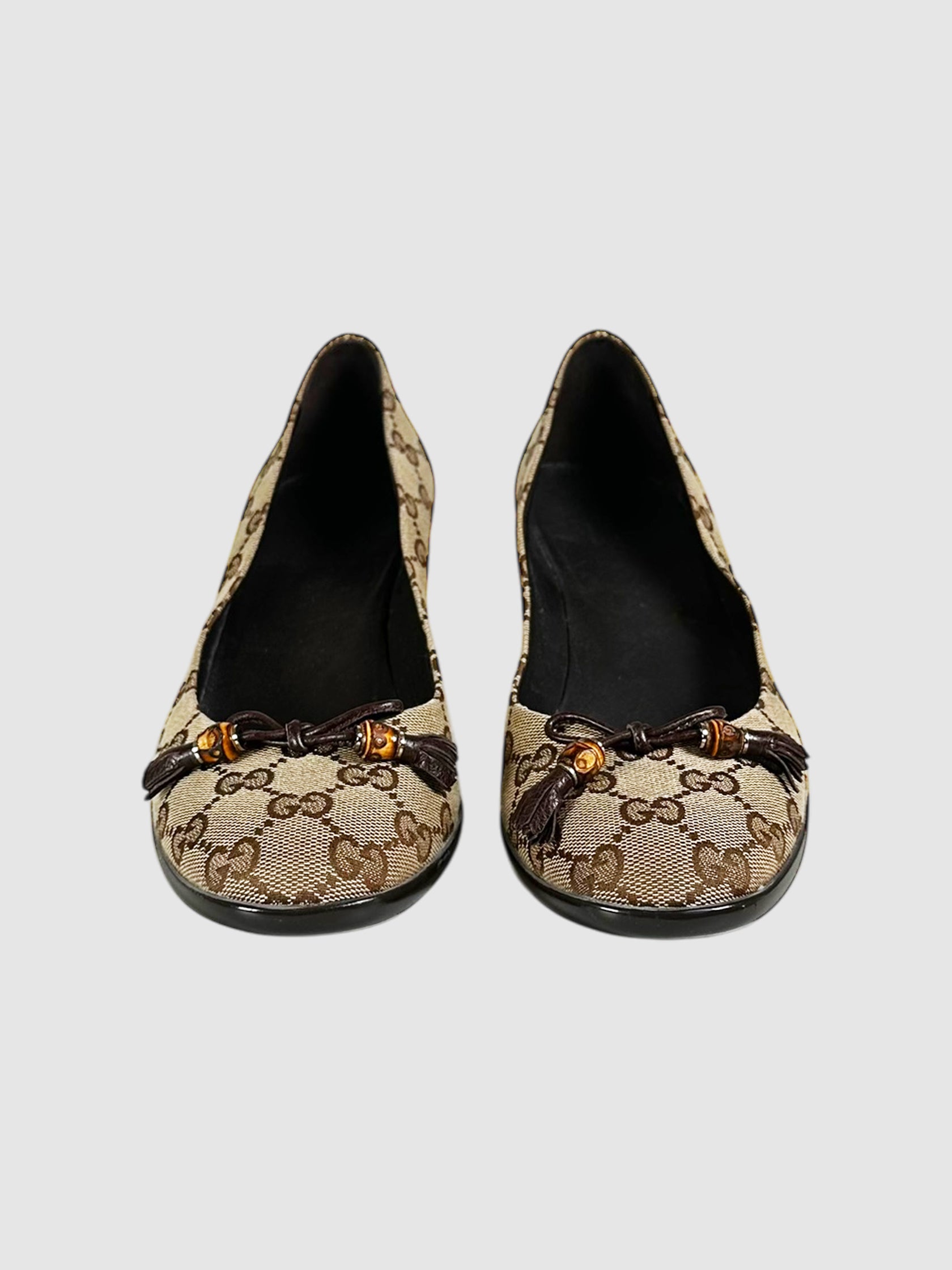 Monogram Bow Detail Kitten Heels