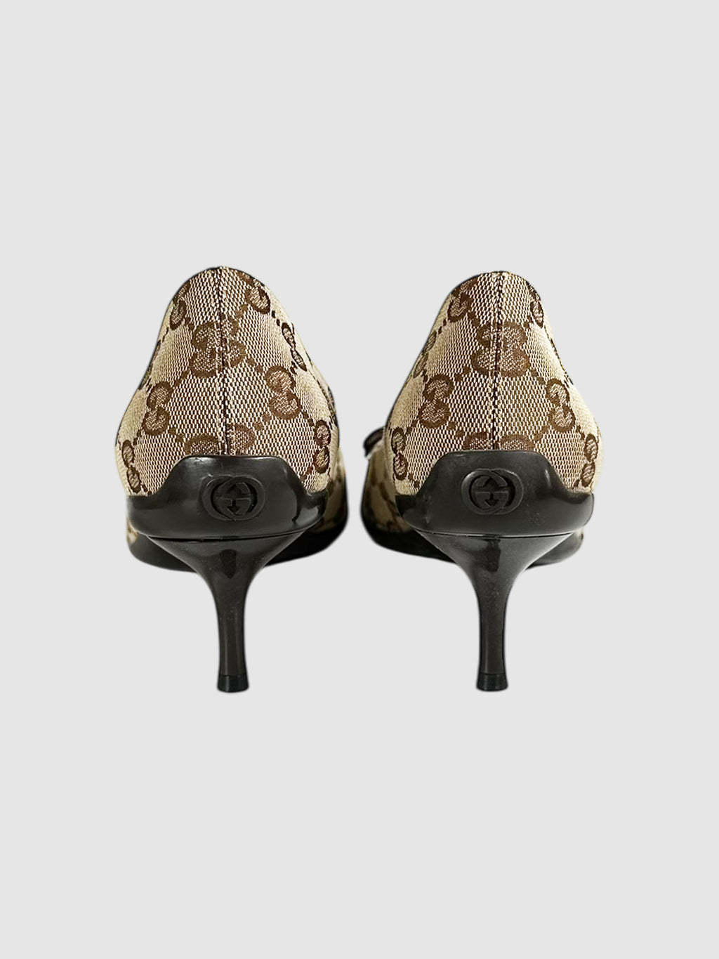 Monogram Bow Detail Kitten Heels