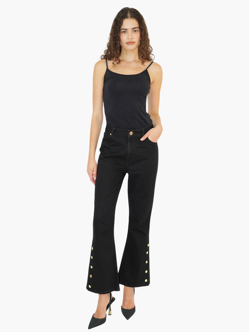 Button Detail Jeans