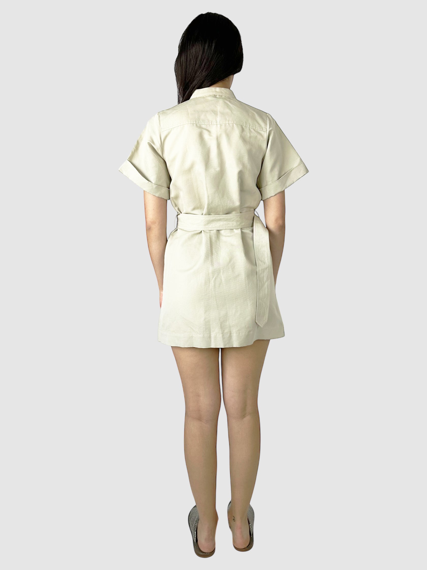 Linen Utility Belted Mini Dress