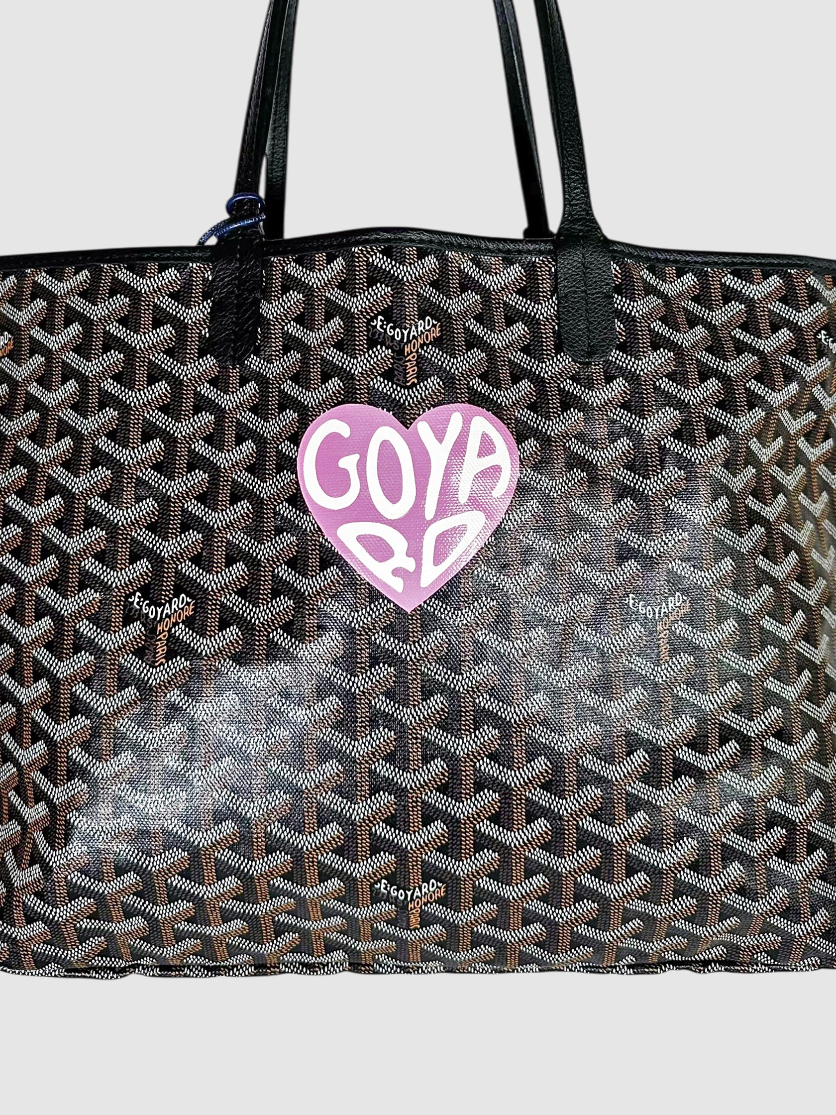 Goyard Navy Blue Coated Canvas Saint Louis PM Tote Bag Luxury Designer Resale Consignment Toronto VSP RealReal Oliver's 1stDibs Secondhand Pre-Loved Limited Edition