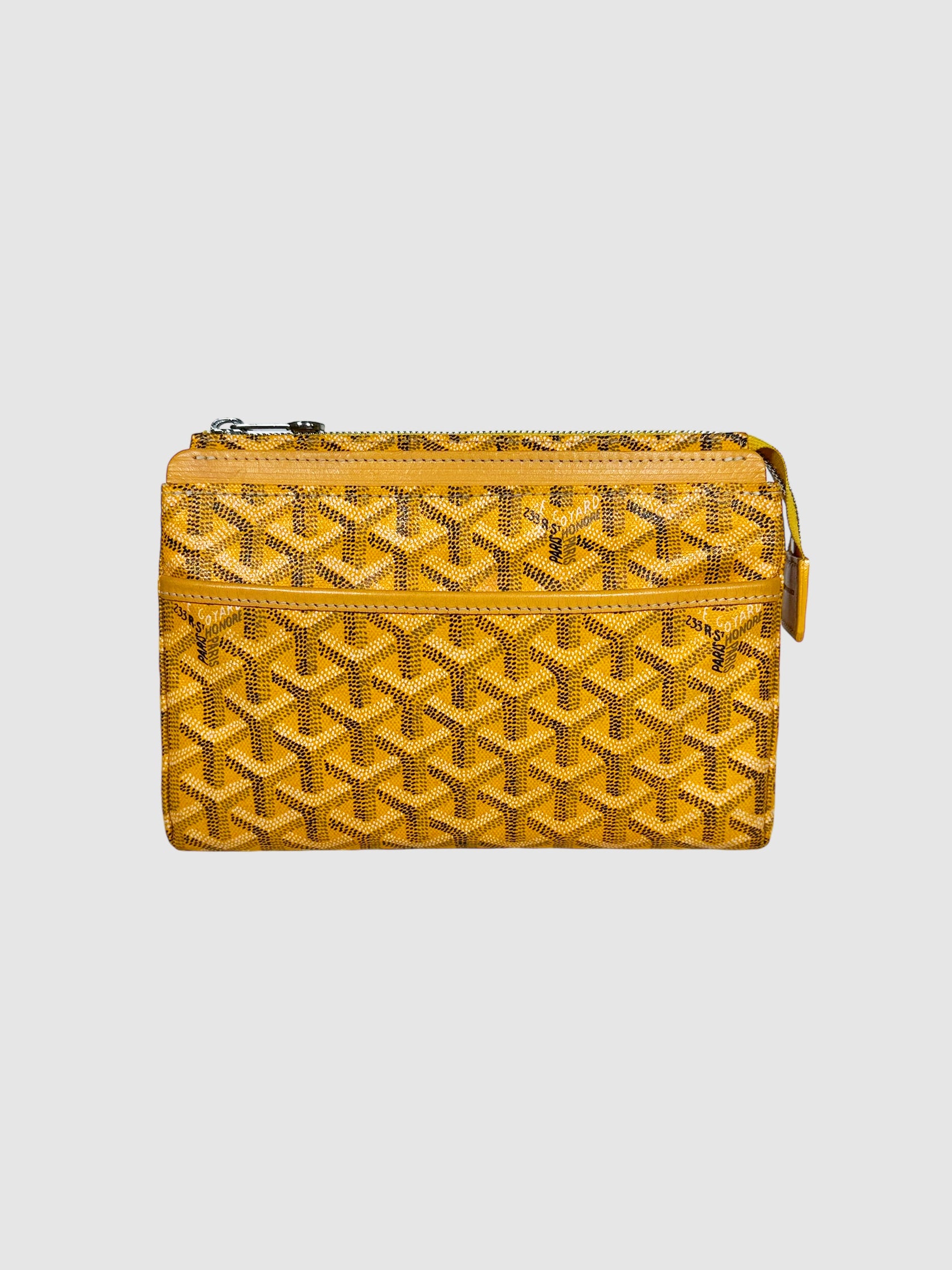 Goyard Yellow Goyardine Canvas Jouvence Pochette Luxury Designer Resale Consignment Toronto Secondhand