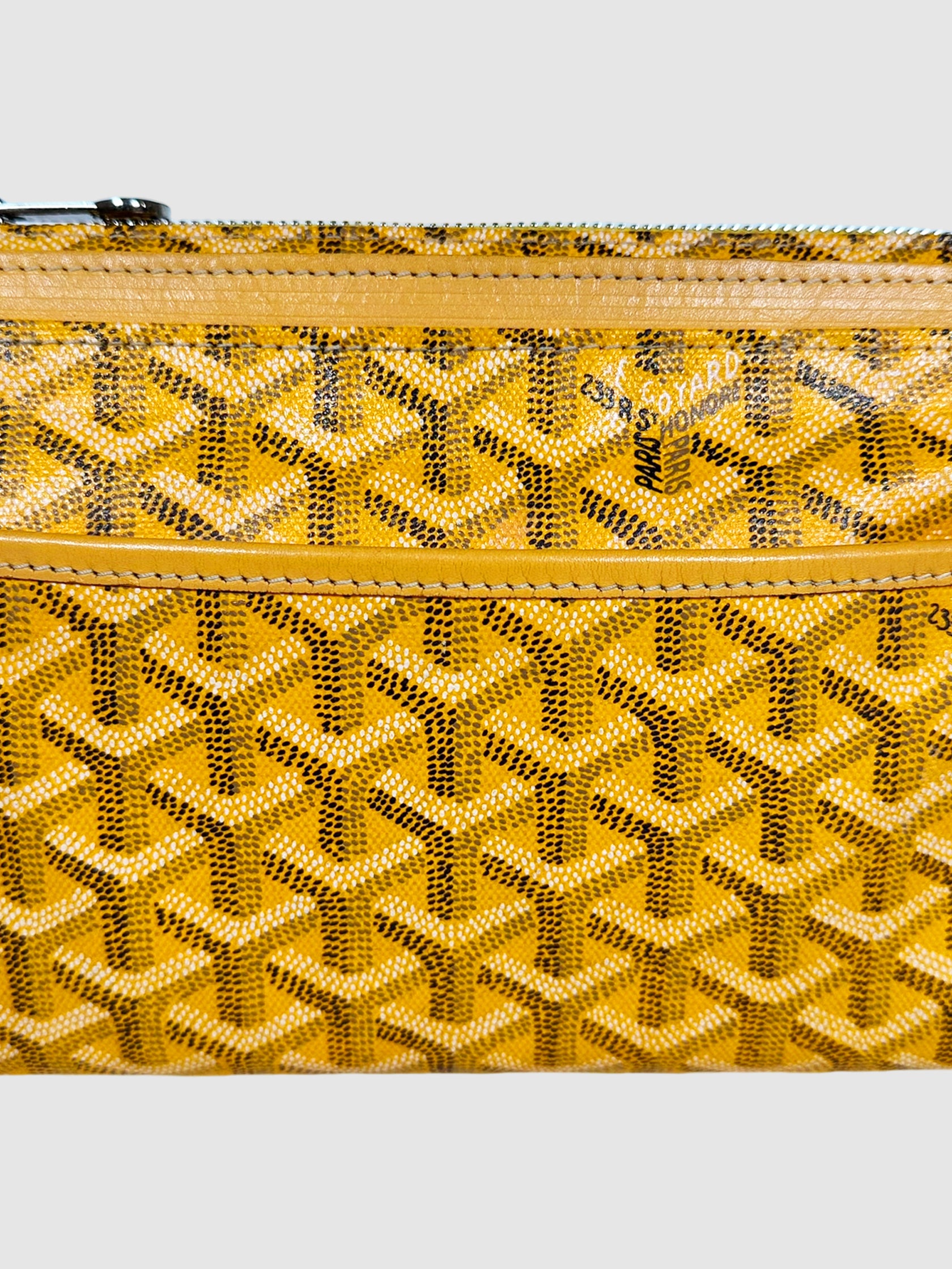 Goyard Yellow Goyardine Canvas Jouvence Pochette Luxury Designer Resale Consignment Toronto Secondhand