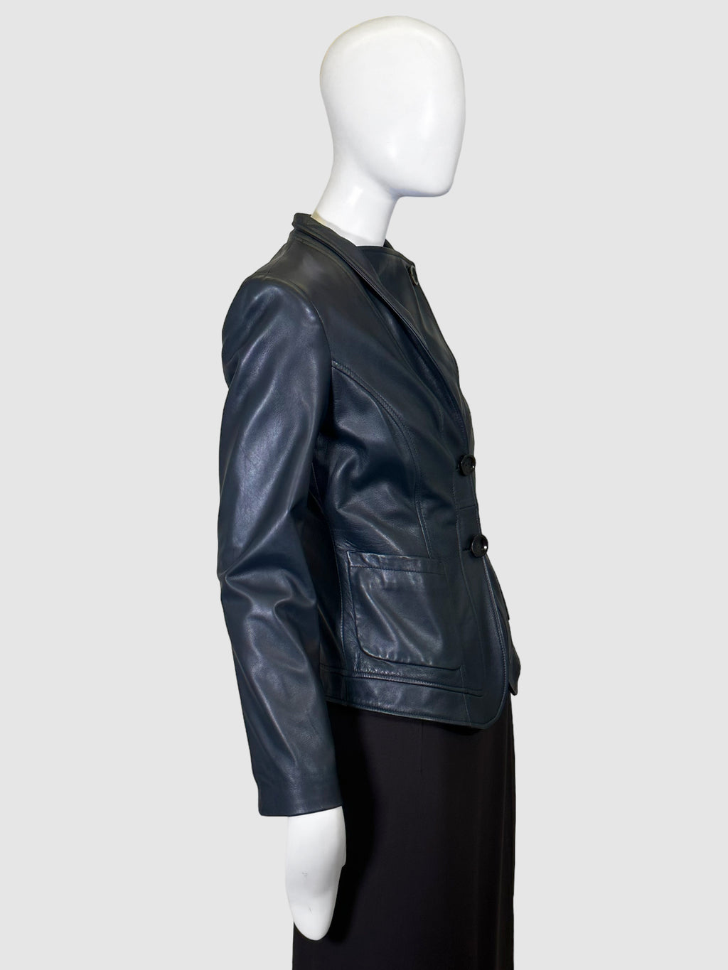 Erremo Leather Fitted Jacket - Size 40