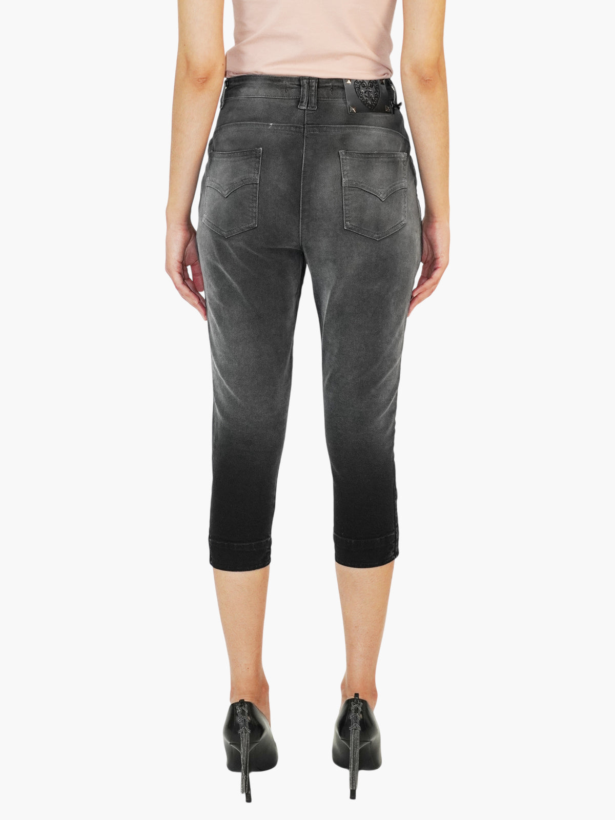 Pleated Capri Jeans