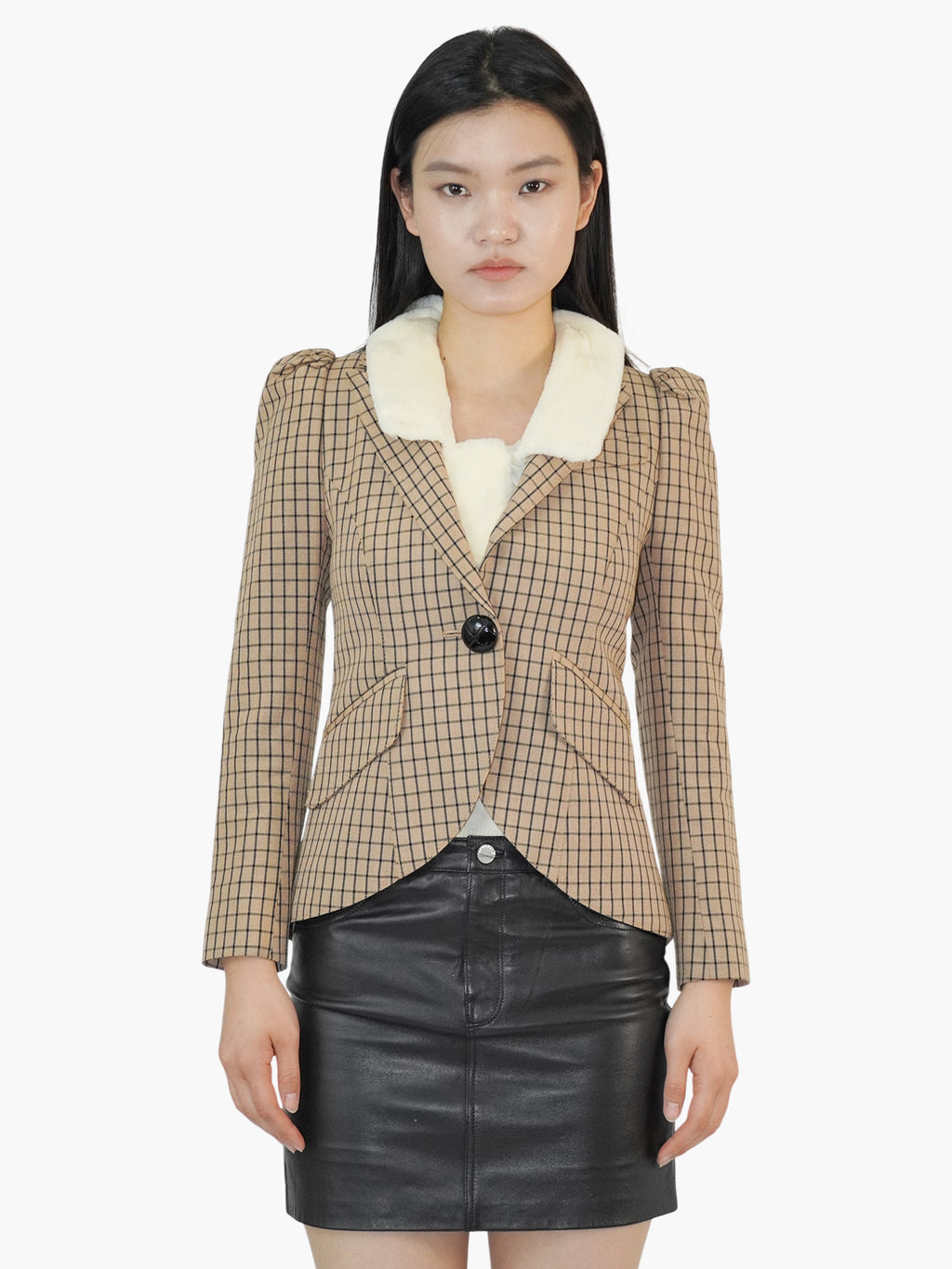 Wool Grid Blazer