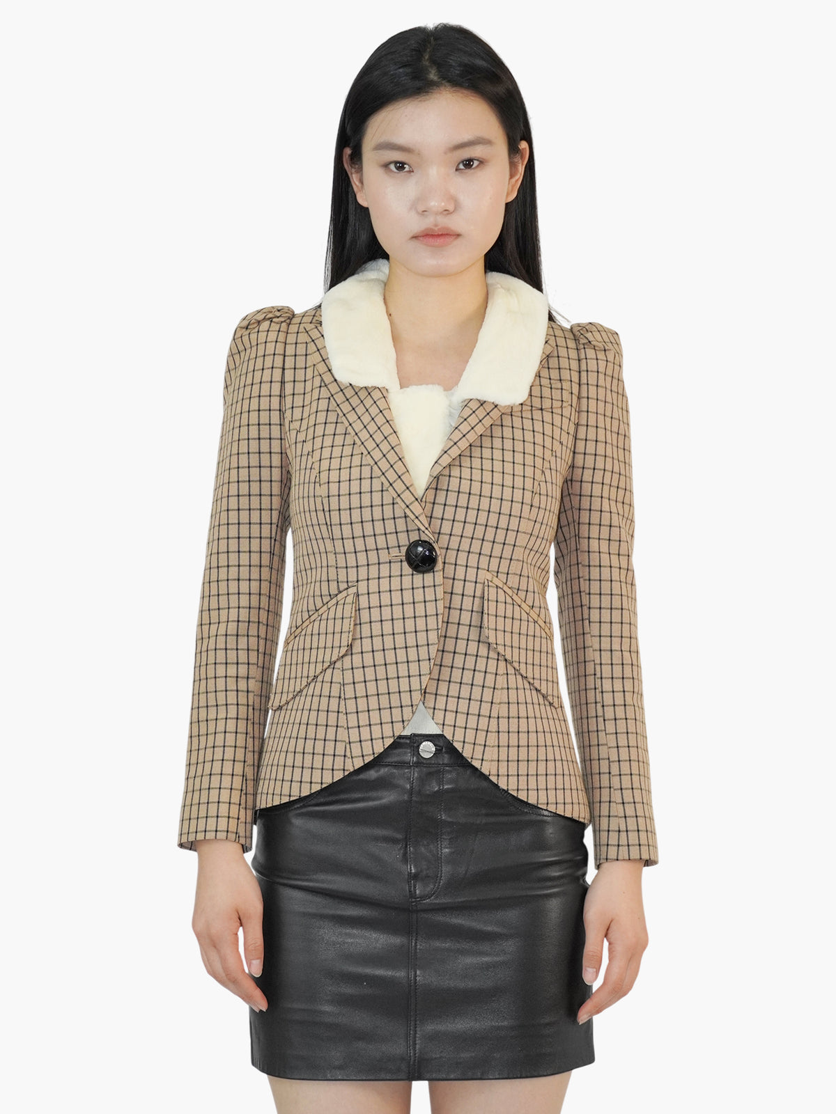 Wool Grid Blazer
