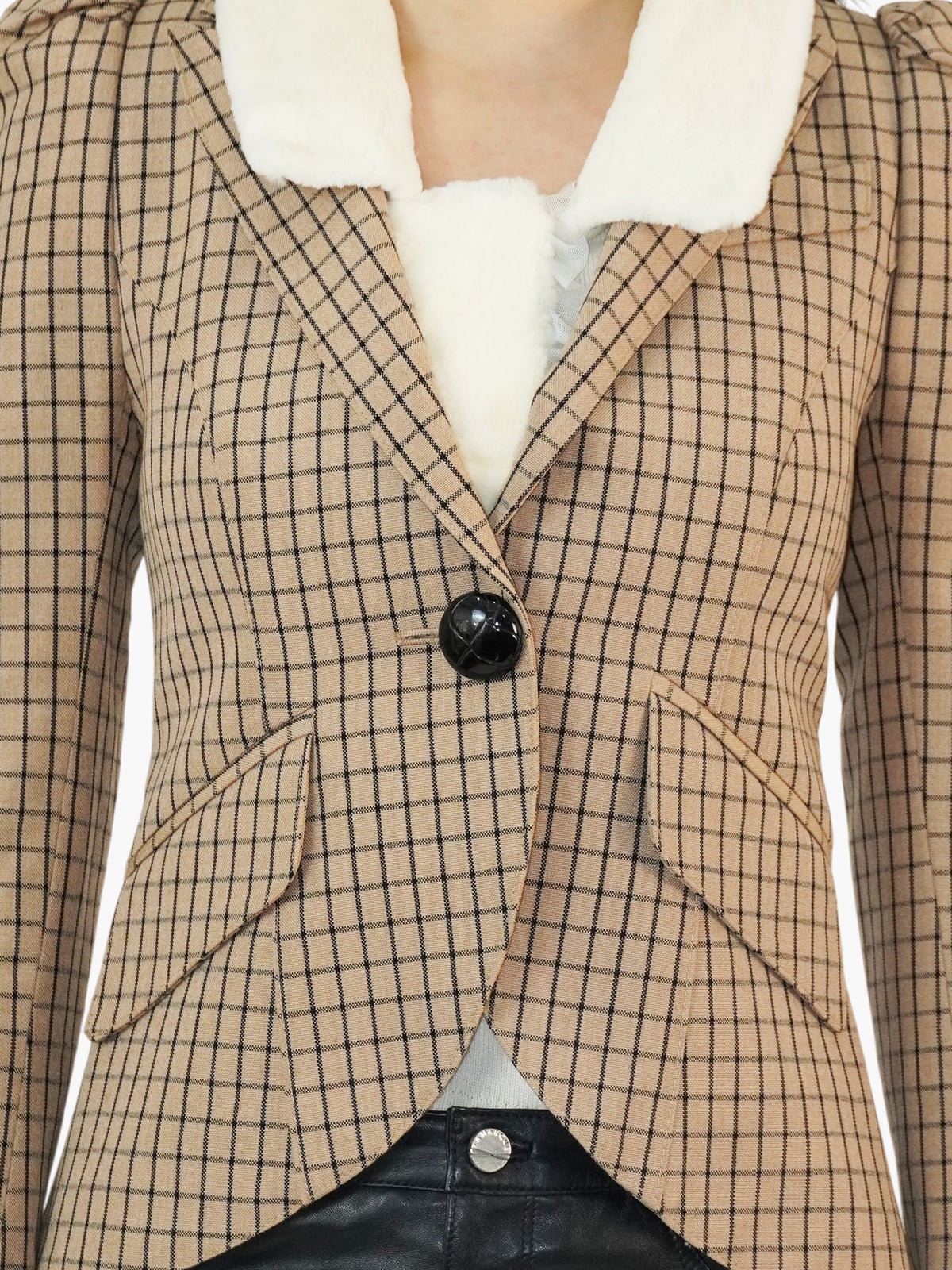 Wool Grid Blazer