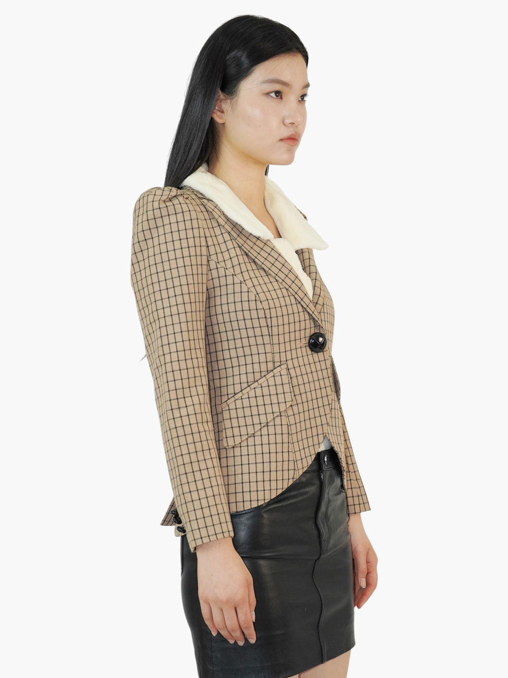 Wool Grid Blazer