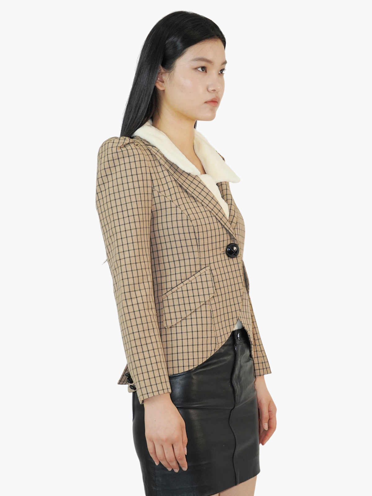 Wool Grid Blazer