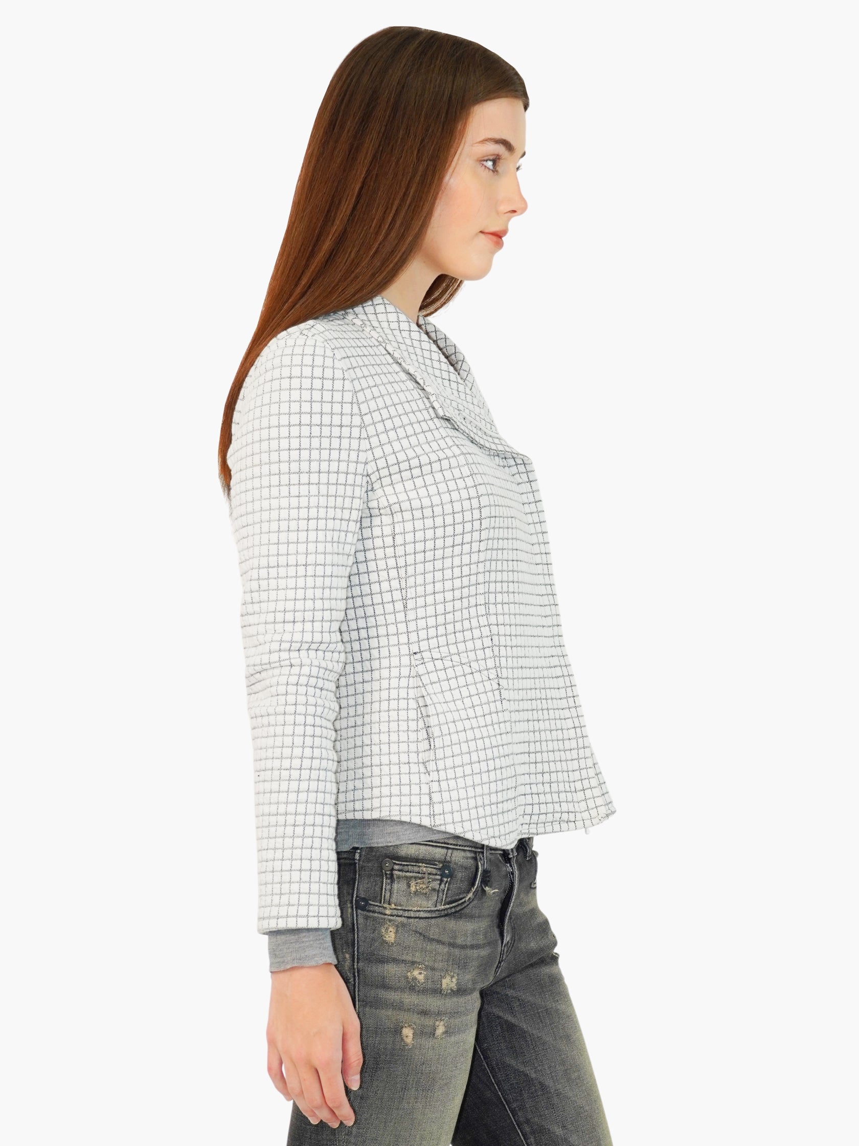 Grid Print Jacket