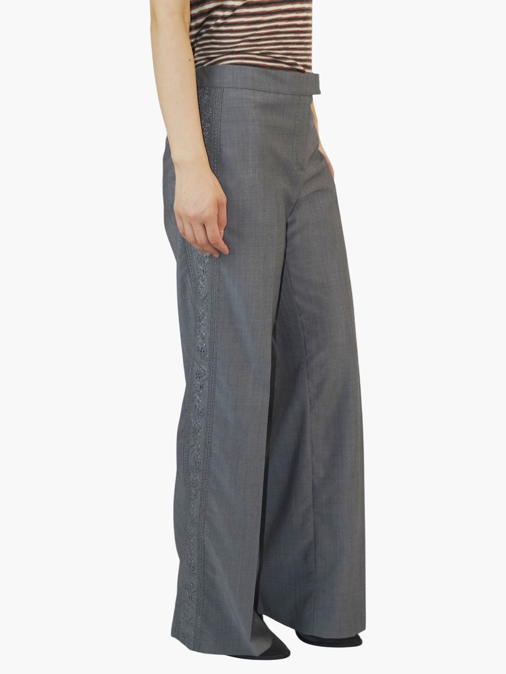 Floral Embroidered Pants