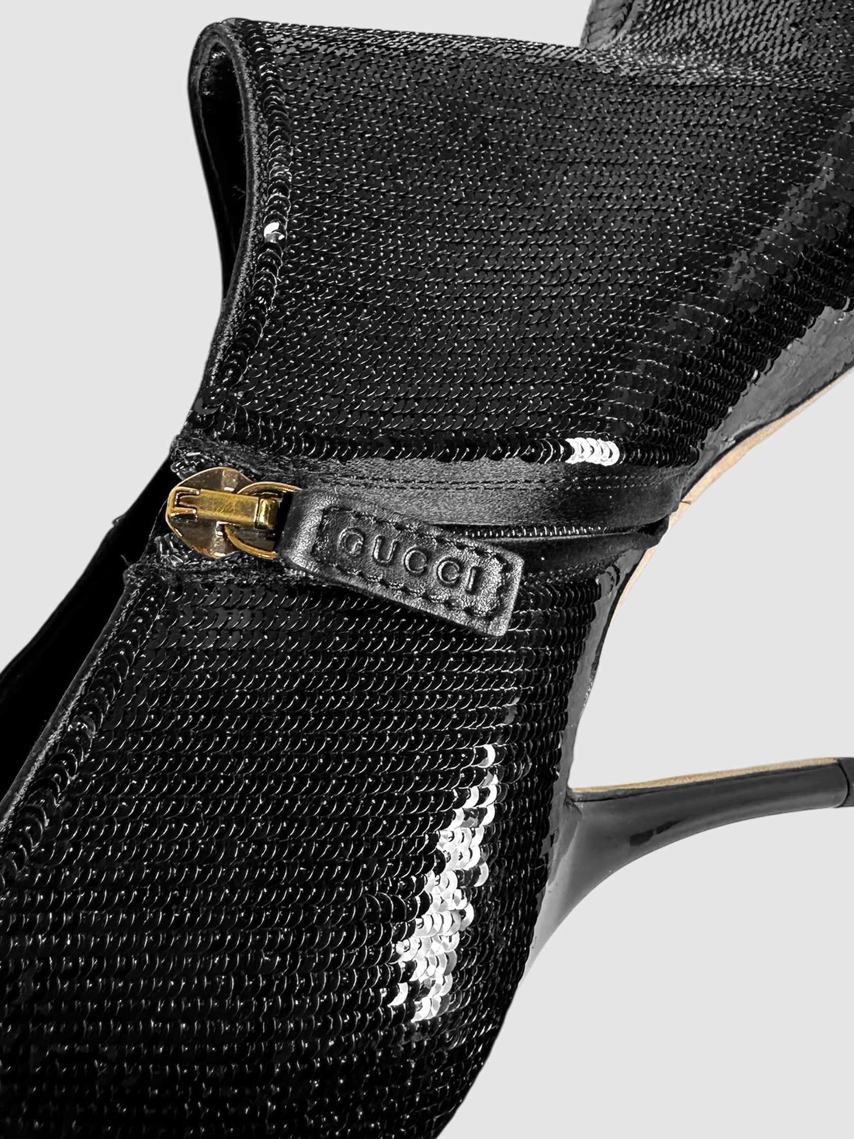 Sequinned Ankle Bootie Pumps