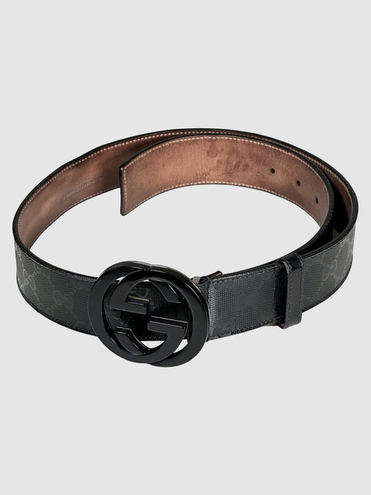 GG Imprimé Leather Waist Belt - Size S
