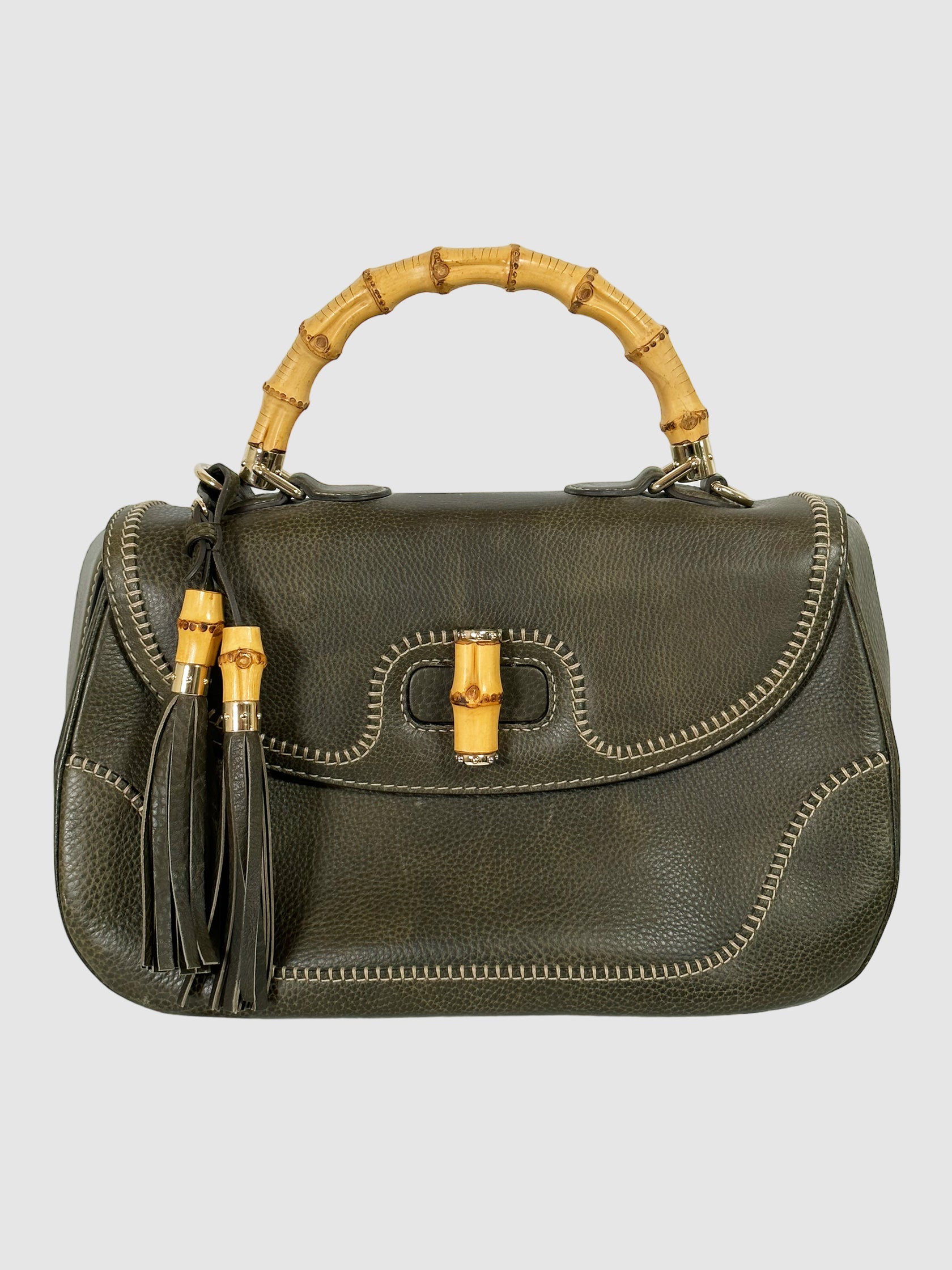 Large Bamboo Top Handle Bag