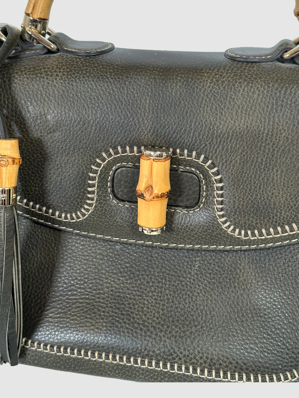 Large Bamboo Top Handle Bag