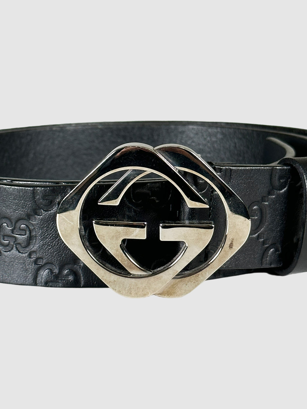 Interlocking G Logo Leather Belt  - Size 44