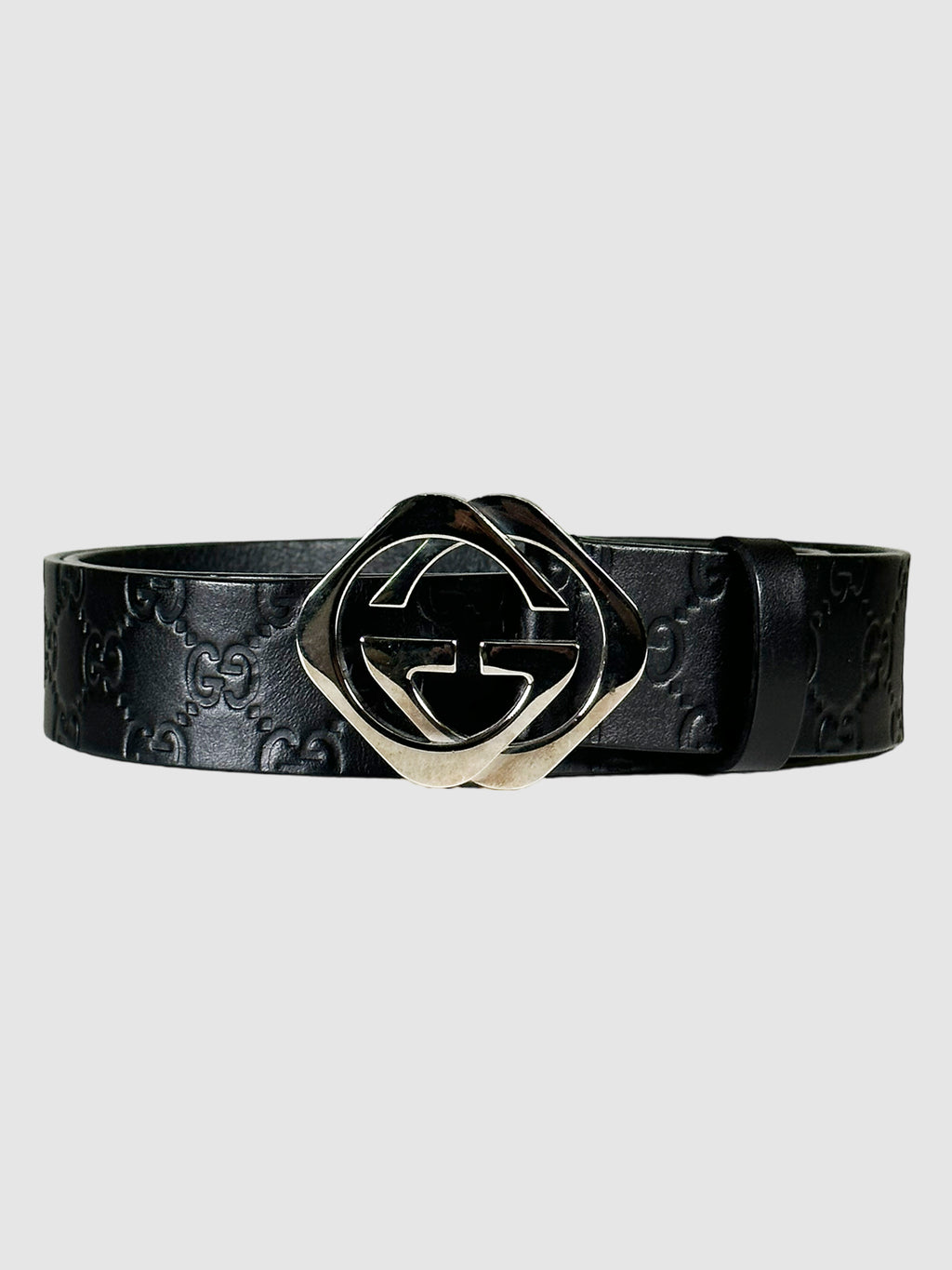Interlocking G Logo Leather Belt  - Size 44
