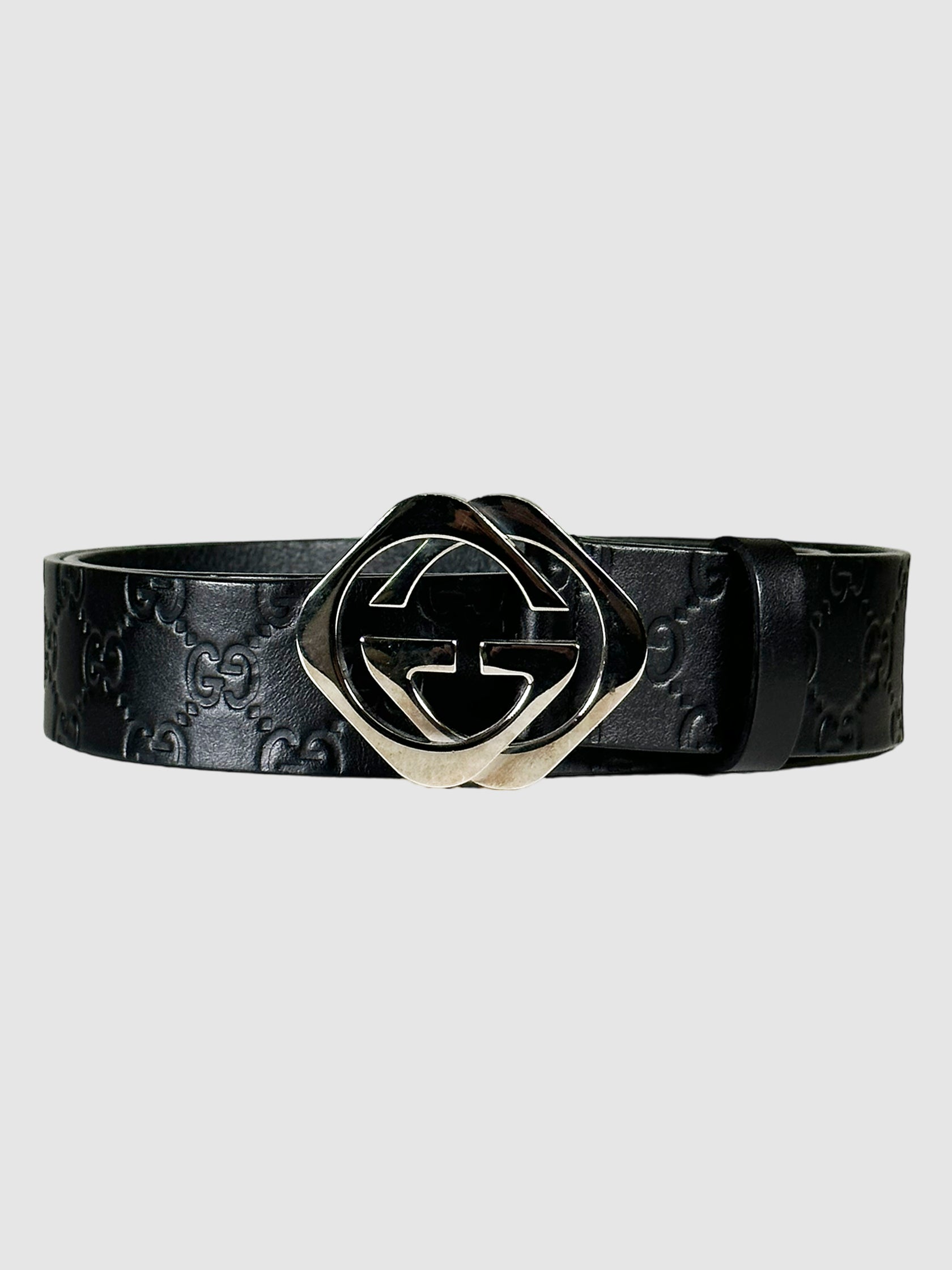 Interlocking G Logo Leather Belt  - Size 44