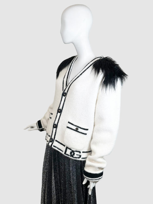 Dolce & Gabbana Faux Fur Cardigan - Size S/M