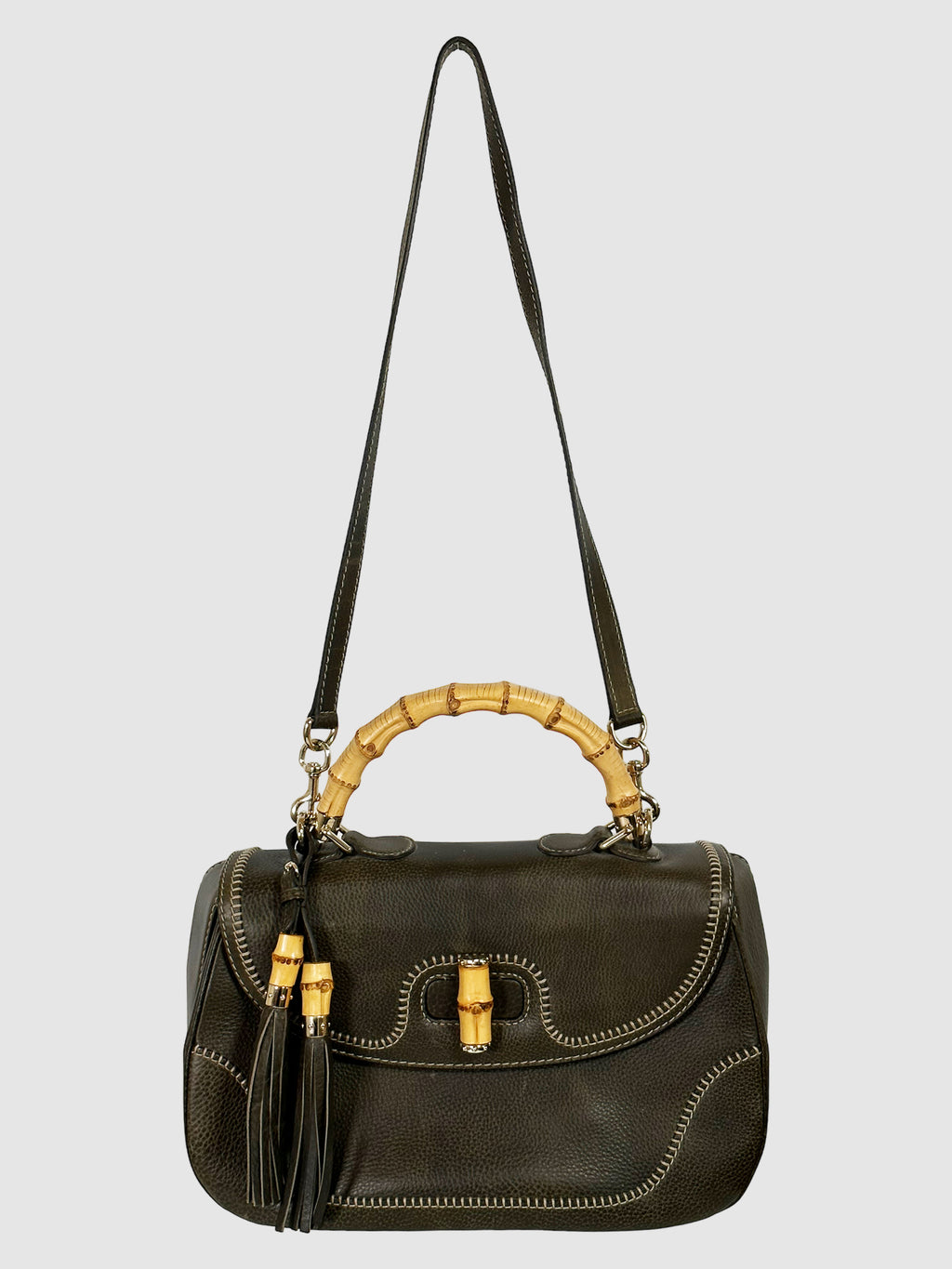 Large Bamboo Top Handle Bag