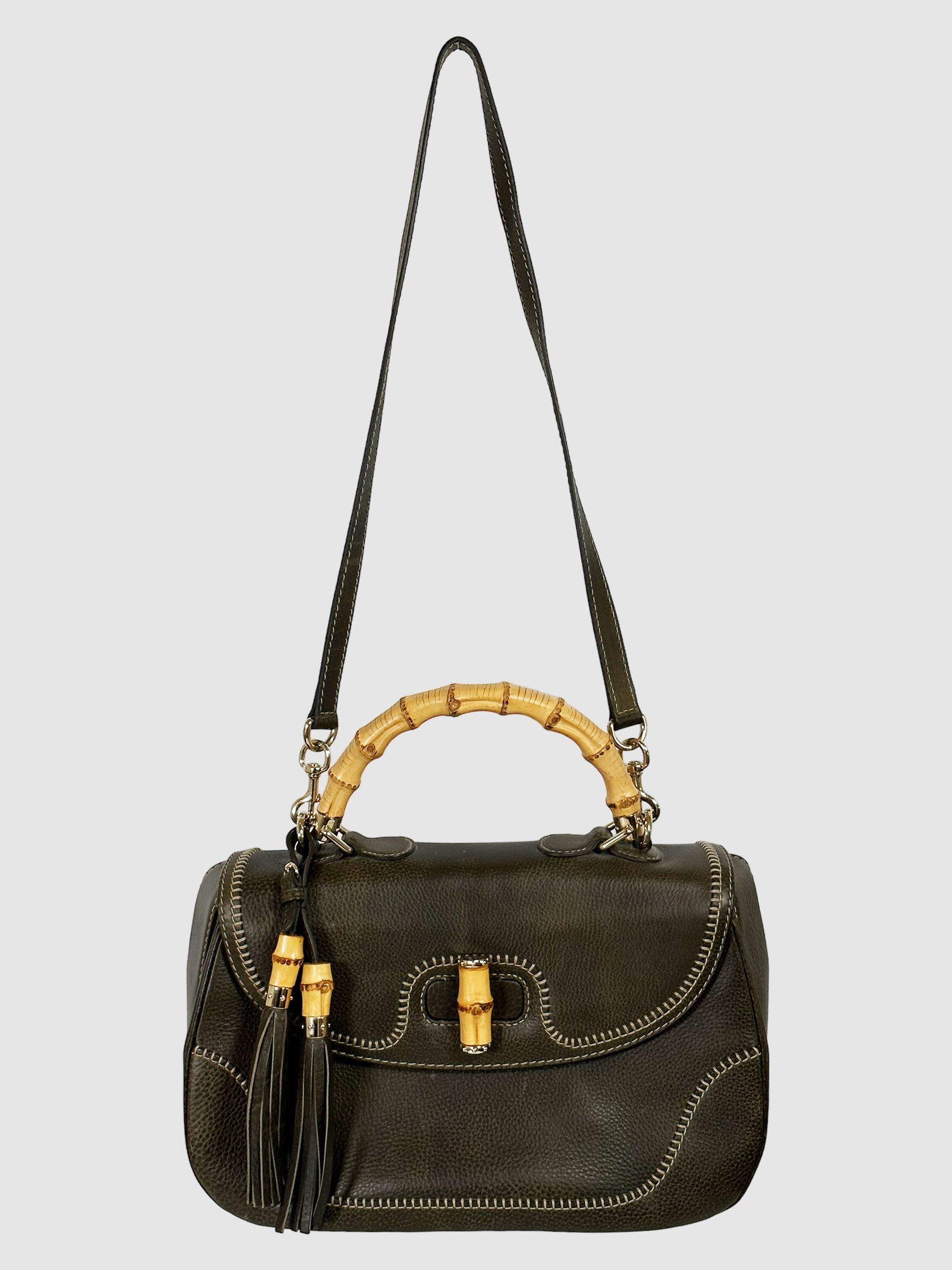 Large Bamboo Top Handle Bag