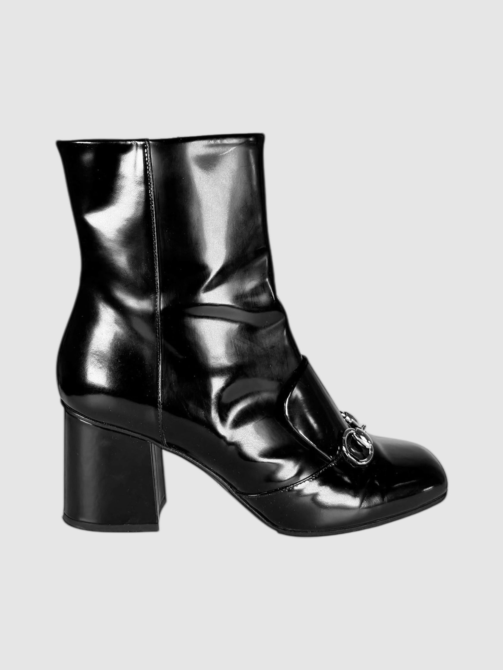 Horsebit Patent Booties