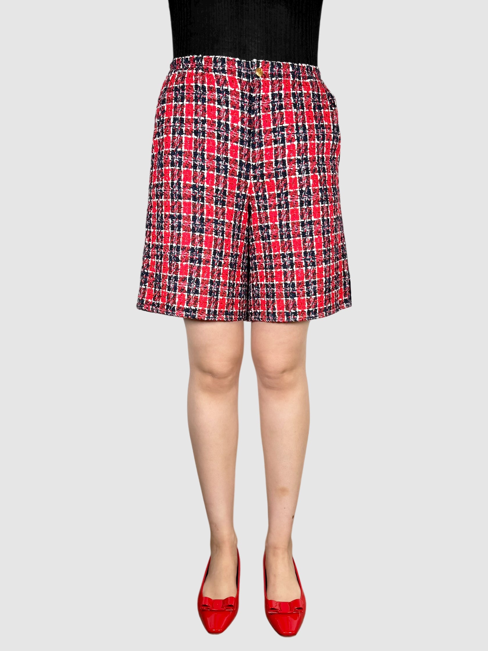 Plaid Tweed Shorts
