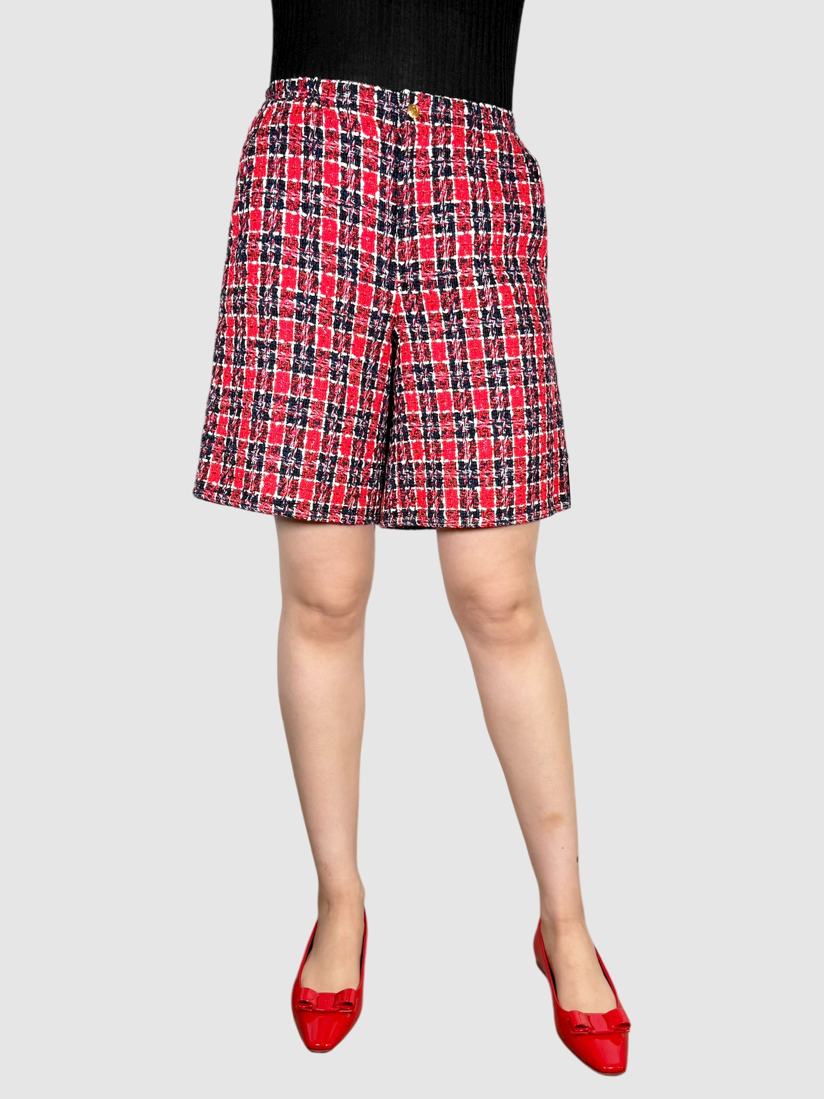Plaid Tweed Shorts
