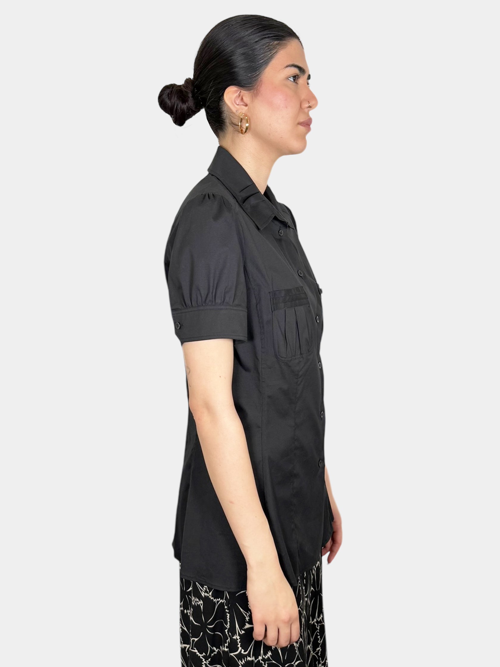 Short Sleeve Button-Up Top - Size 46