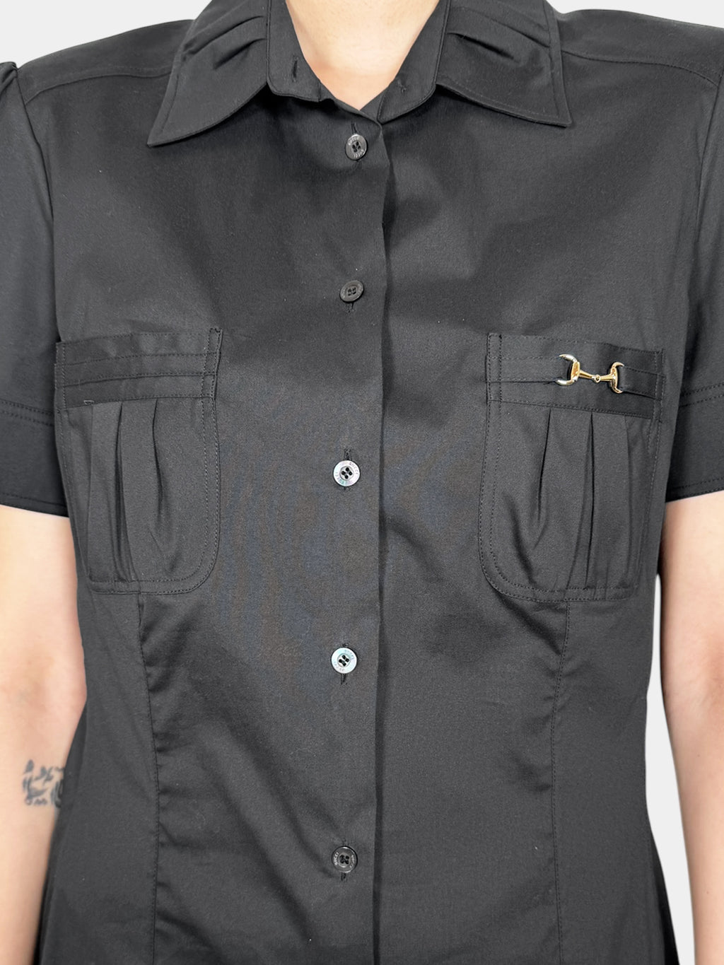 Short Sleeve Button-Up Top - Size 46