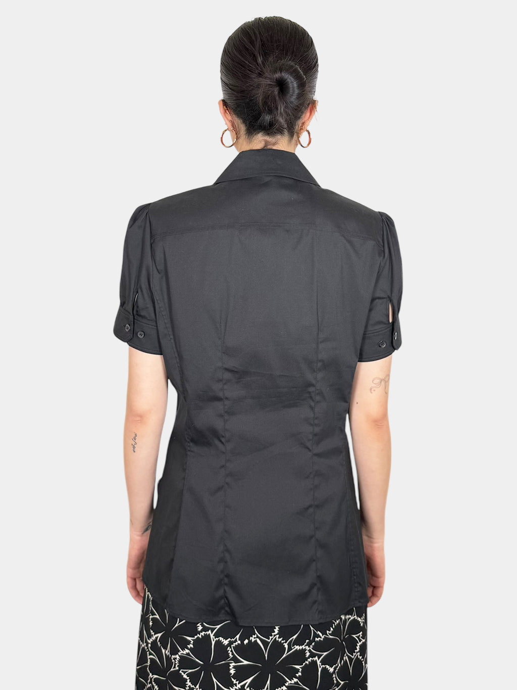 Short Sleeve Button-Up Top - Size 46