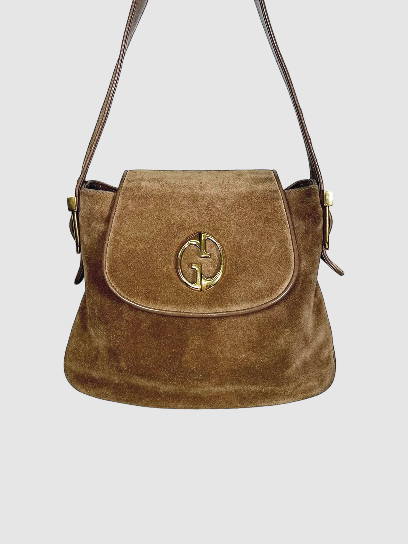 GG Suede Shoulder Bag