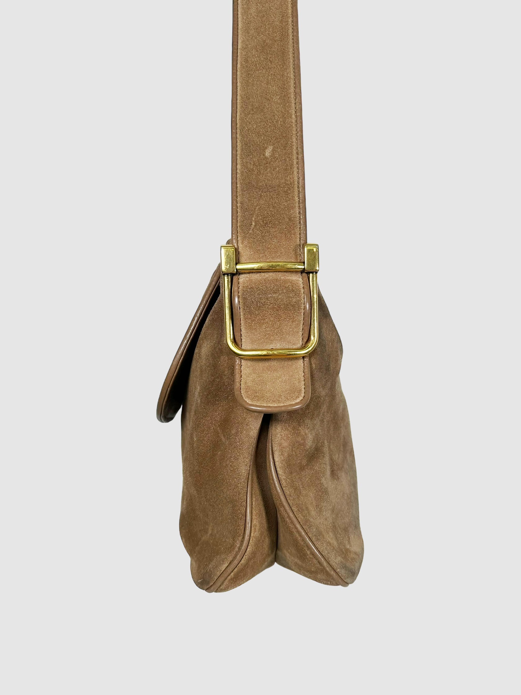 GG Suede Shoulder Bag