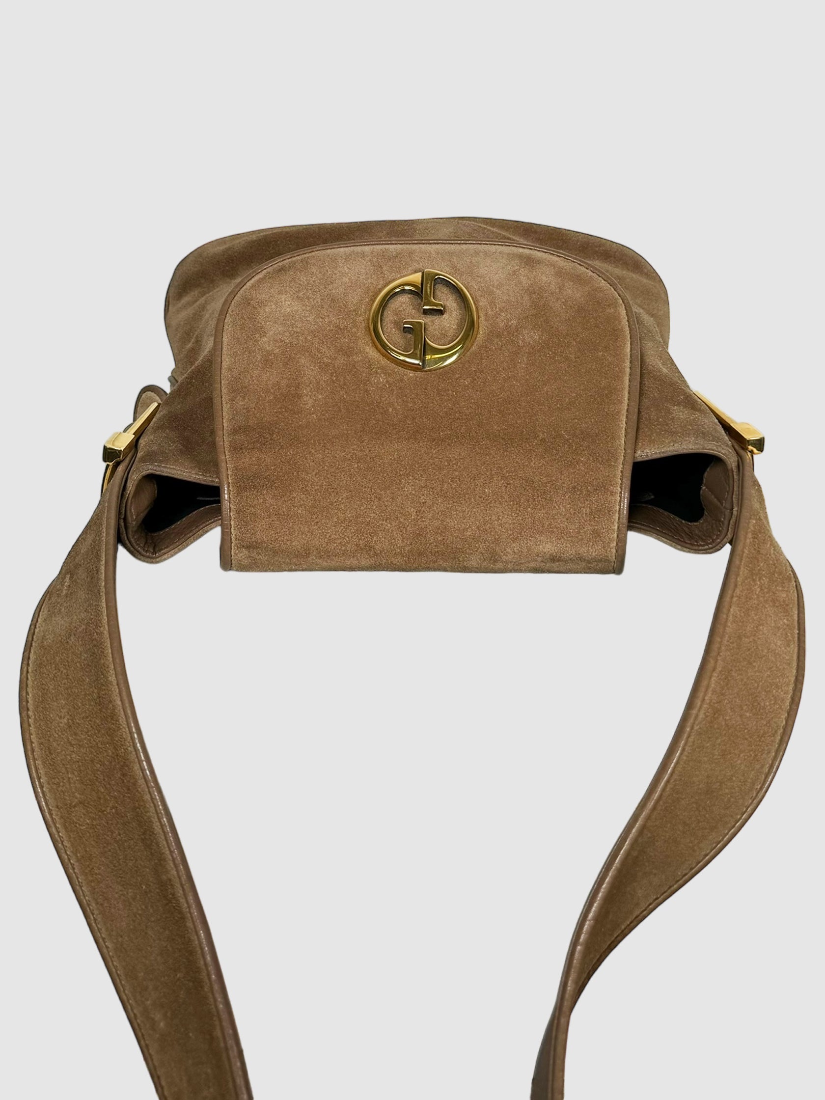 GG Suede Shoulder Bag