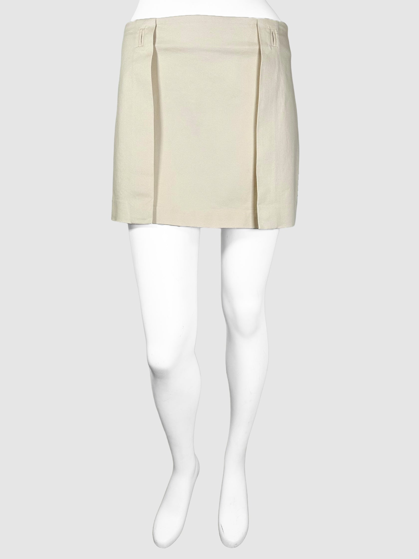 Gucci Beige Front Layer Mini Skirt Size 42 Consignment Secondhand Designer Luxury Resale Toronto Trendy