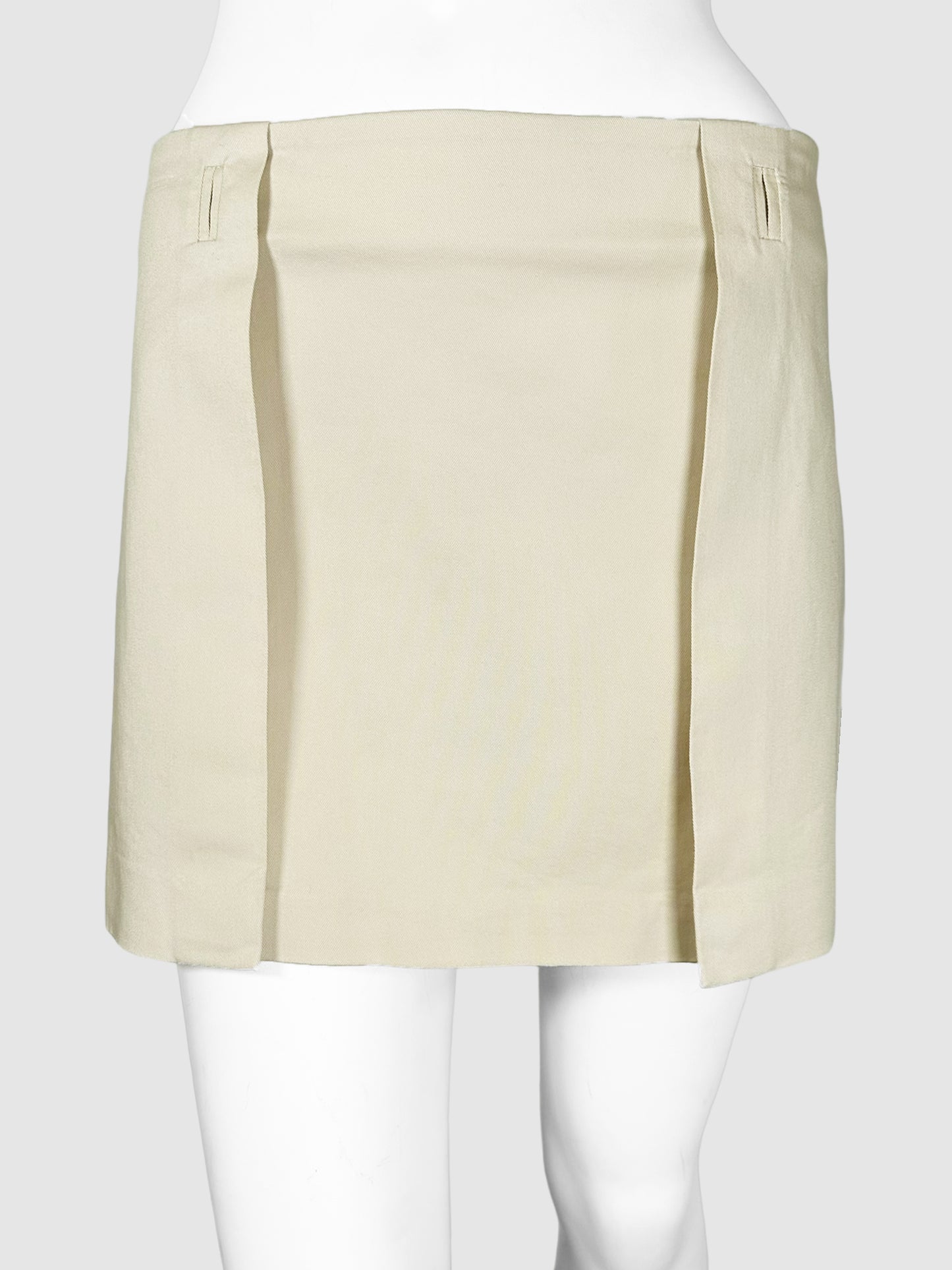 Gucci Beige Front Layer Mini Skirt Size 42 Consignment Secondhand Designer Luxury Resale Toronto Trendy