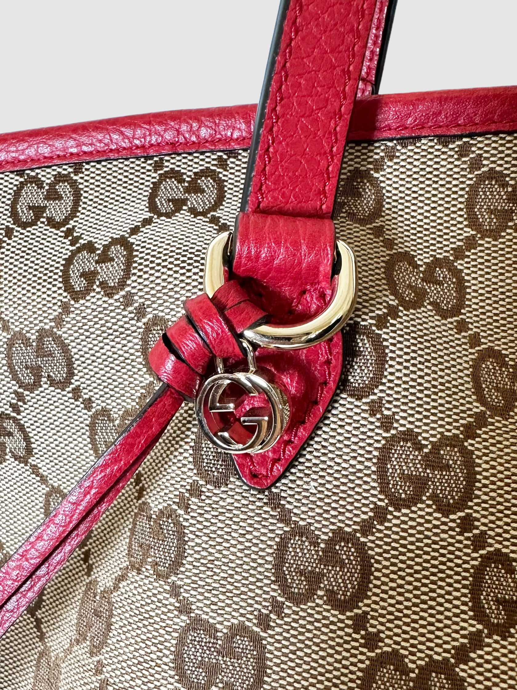 Leather Trim GG Canvas Medium Bree Tote