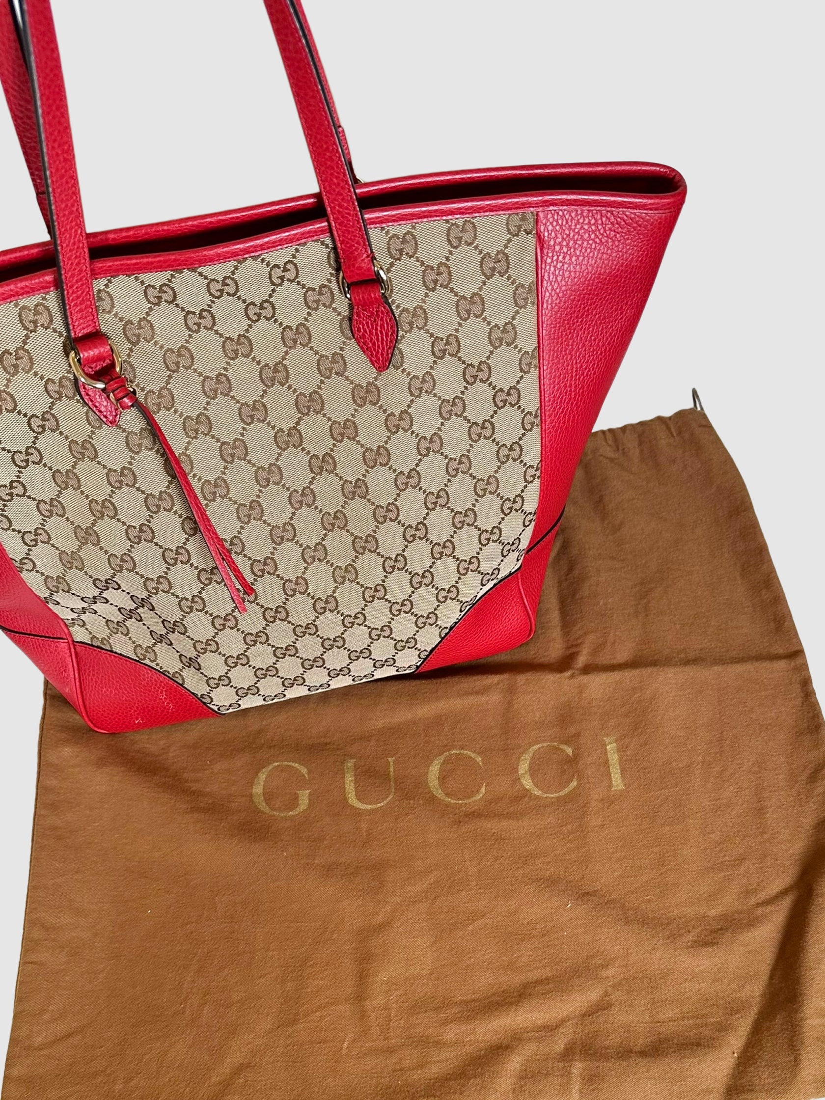 Leather Trim GG Canvas Medium Bree Tote