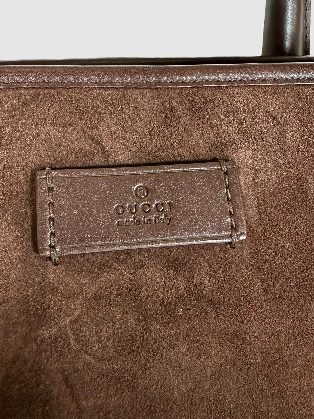 Suede Web Stripe Tote Bag