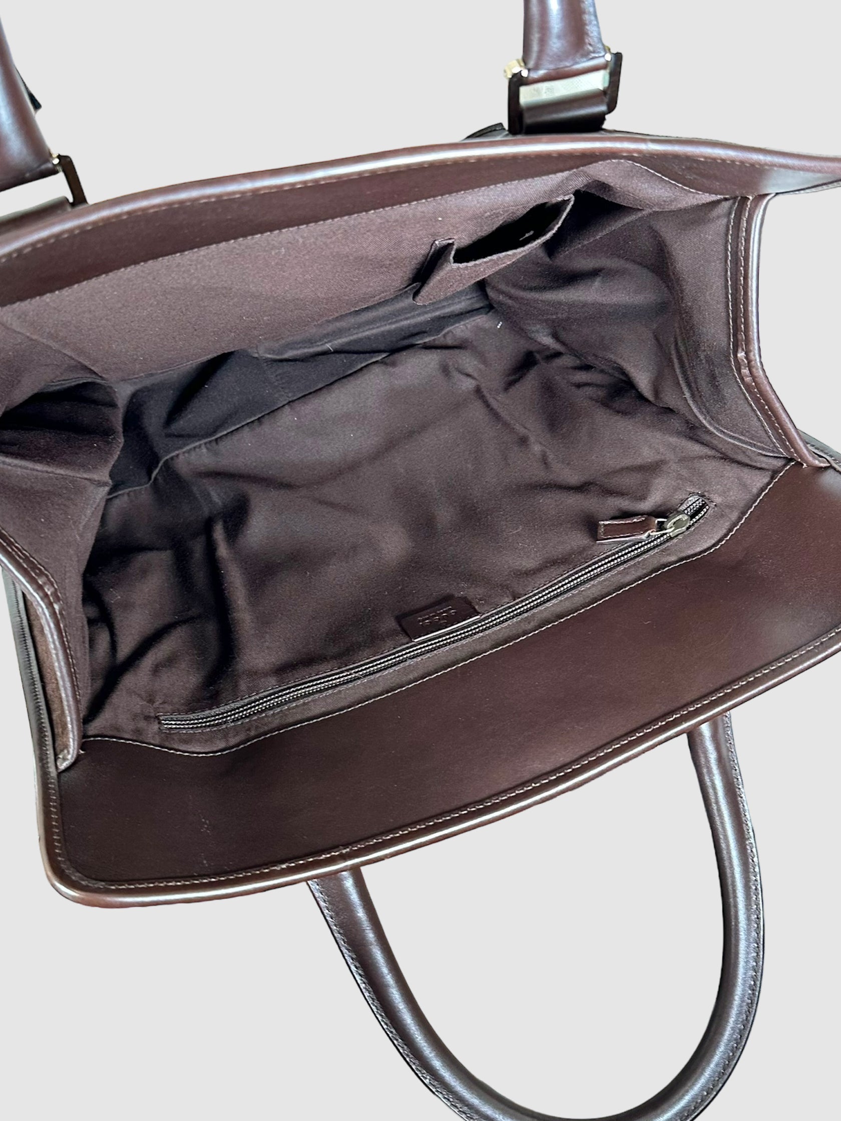 Suede Web Stripe Tote Bag