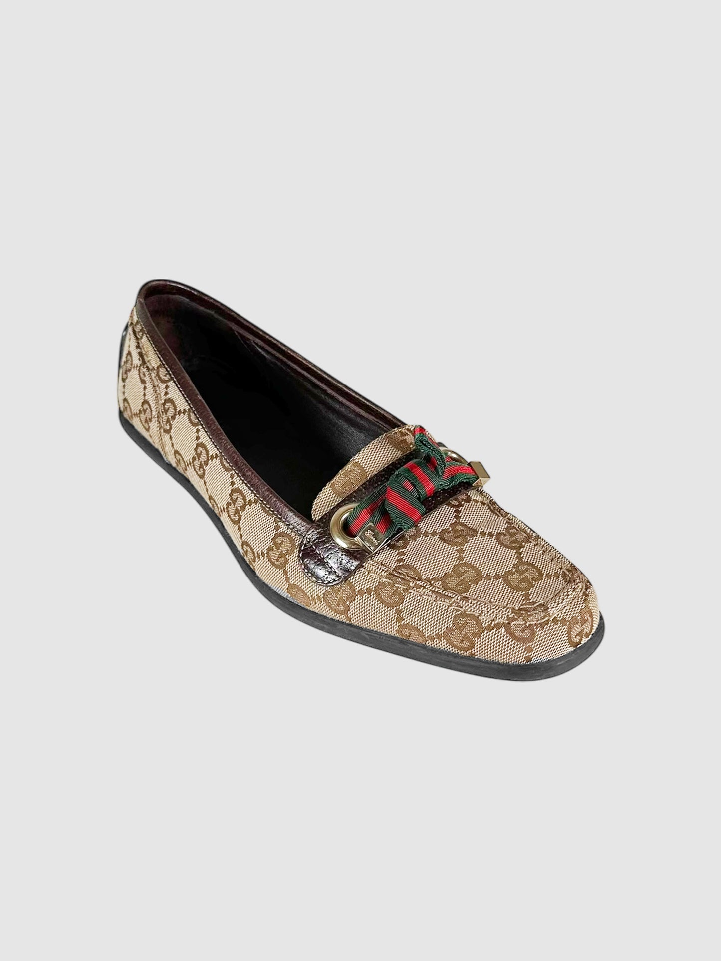 GG Monogram Bow Detail Loafers - Size 7.5