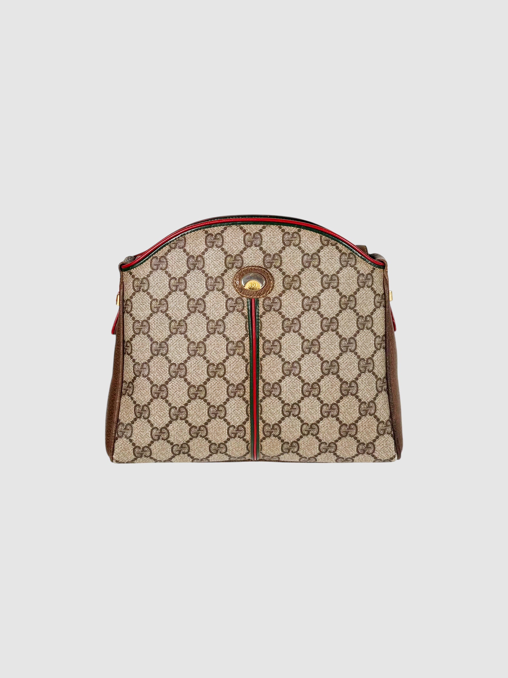 Gucci Beige GG Supreme Monogram PVC Canvas Sherry Line Crossbody Bag luxury designer resale consignment toronto canada