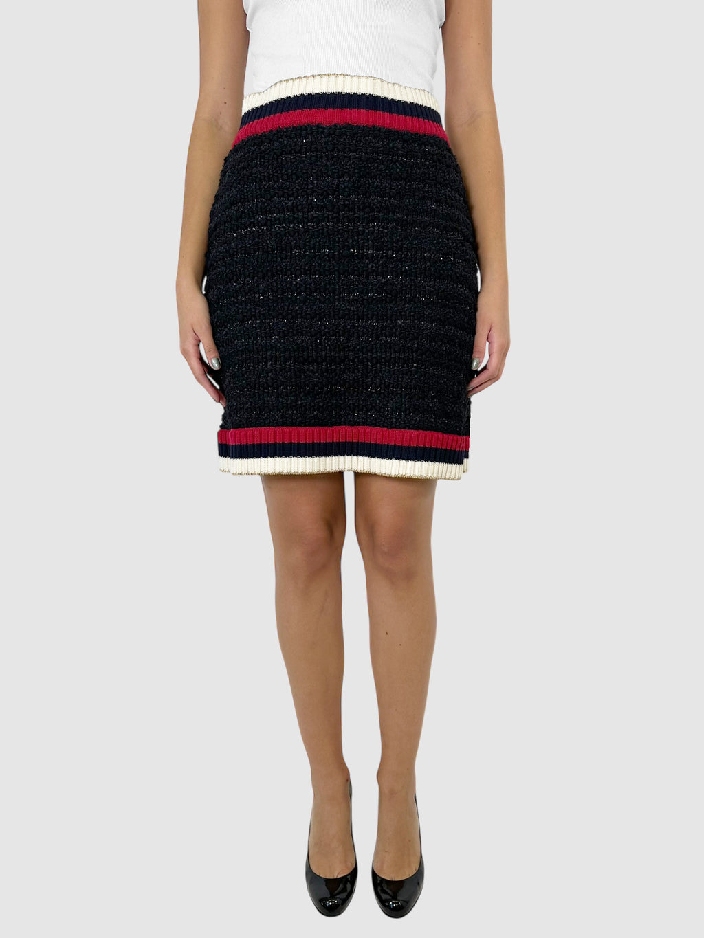 Shimmery Tweed Mini Skirt - Size M